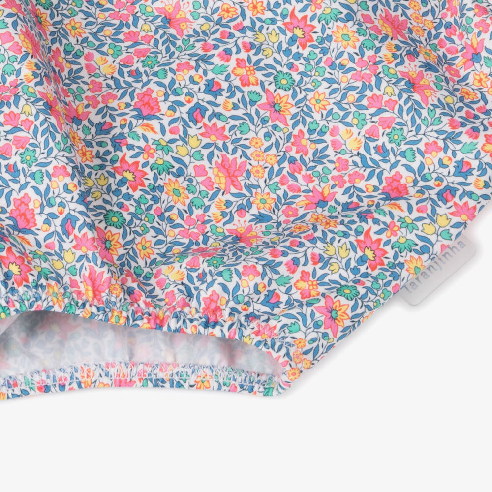 Laranjinha-Baby Girls Pink & Blue Floral Liberty Print Swimsuit | Childrensalon Outlet