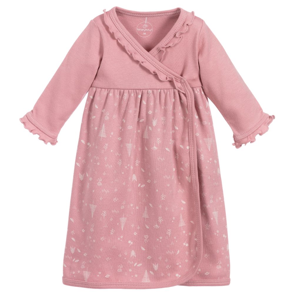 Laranjinha - Baby Girls Pink Cotton Dress | Childrensalon