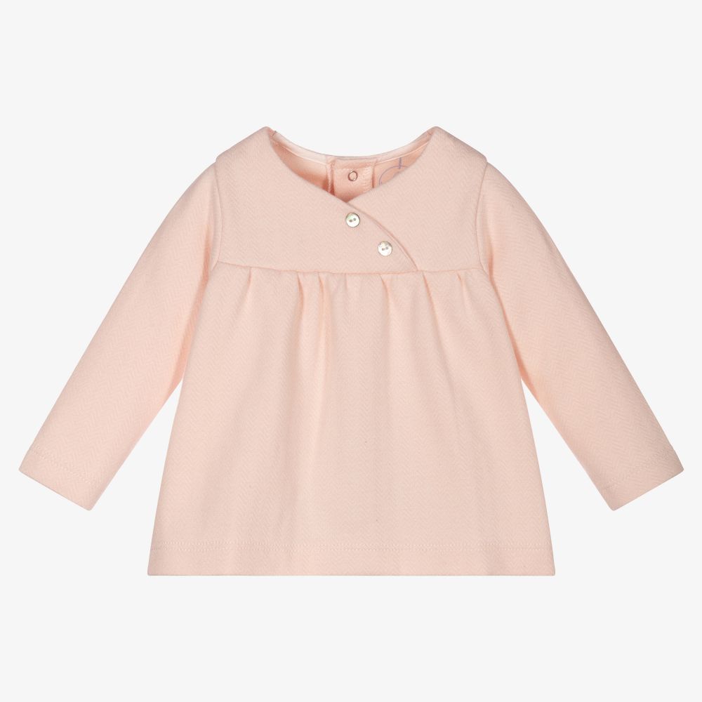 Laranjinha - Baby Girls Pink Cotton Top | Childrensalon