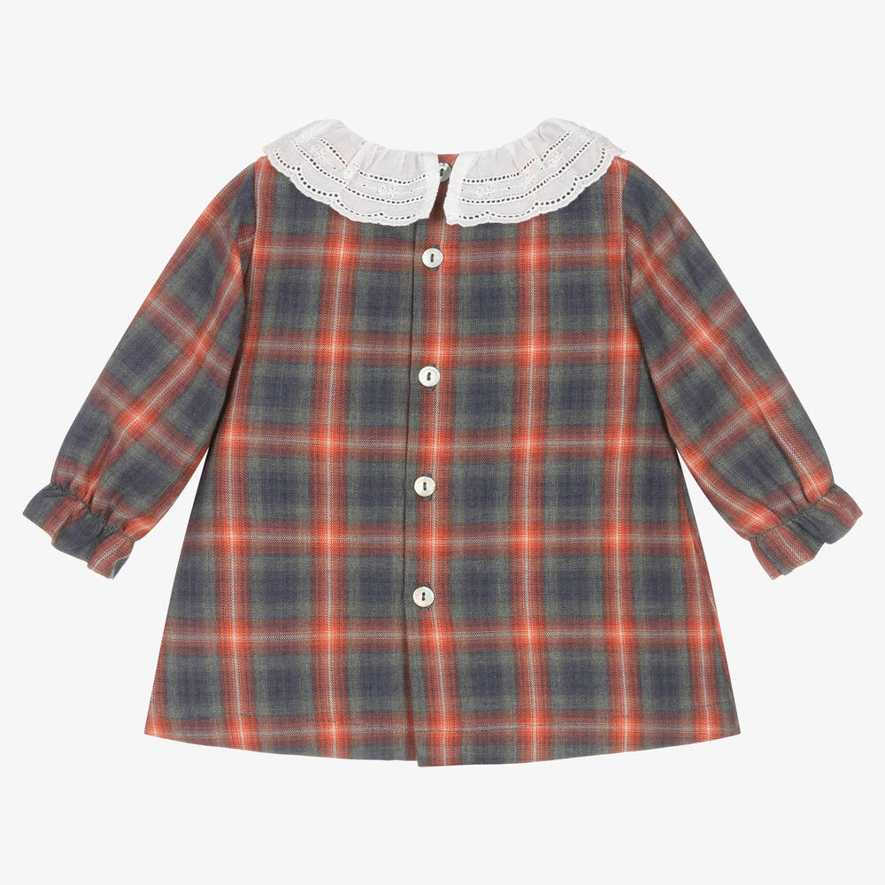 Laranjinha-Baby Girls Red & Blue Check Cotton Dress | Childrensalon Outlet
