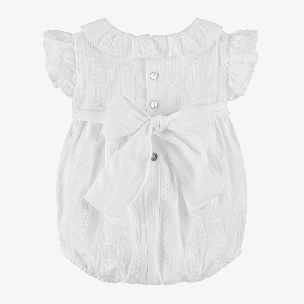Laranjinha-Baby Girls White Cotton Shortie | Childrensalon Outlet