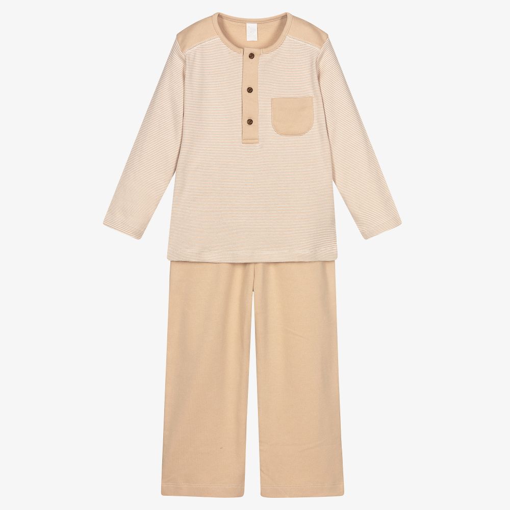 Laranjinha-Beige Cotton Pyjamas | Childrensalon Outlet