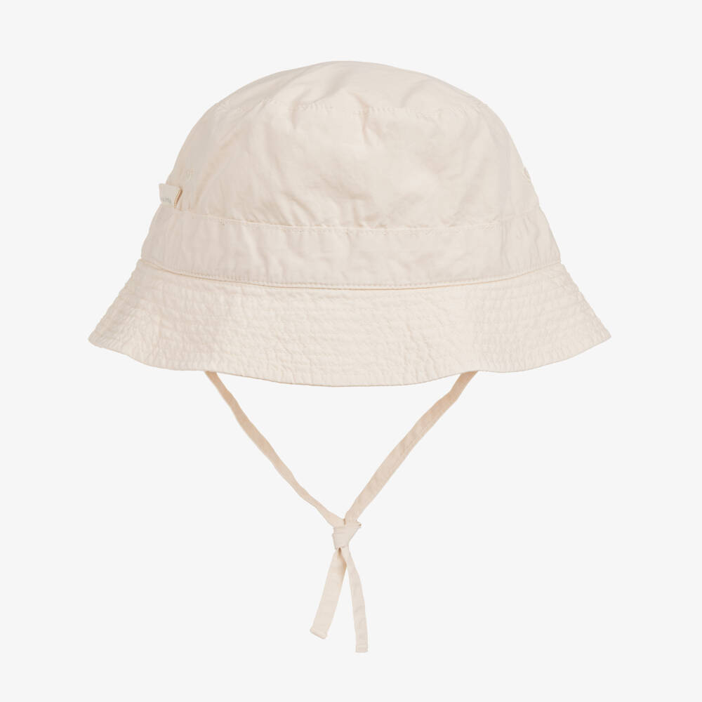 Laranjinha-Beige Cotton Twill Bucket Hat | Childrensalon Outlet