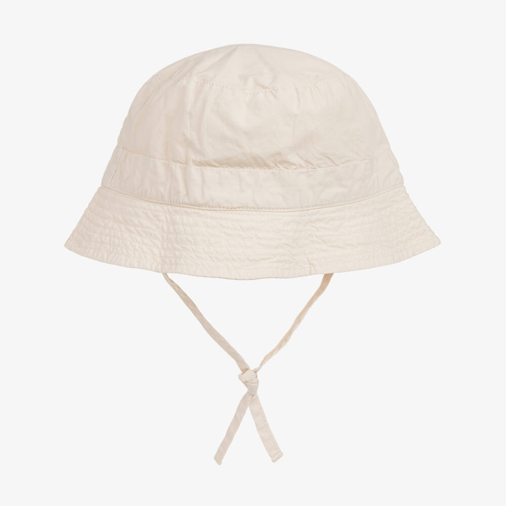 Laranjinha-Beige Cotton Twill Bucket Hat | Childrensalon Outlet