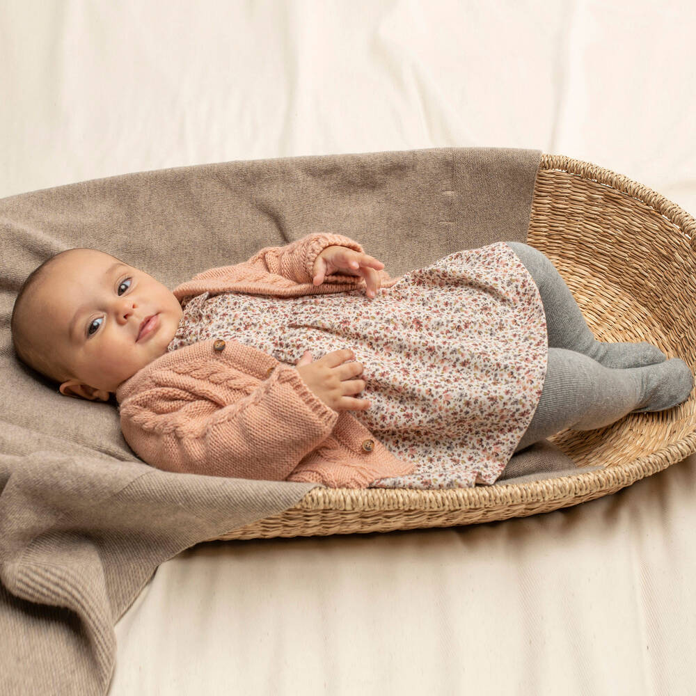 Laranjinha-Beige & Pink Floral Dress | Childrensalon Outlet