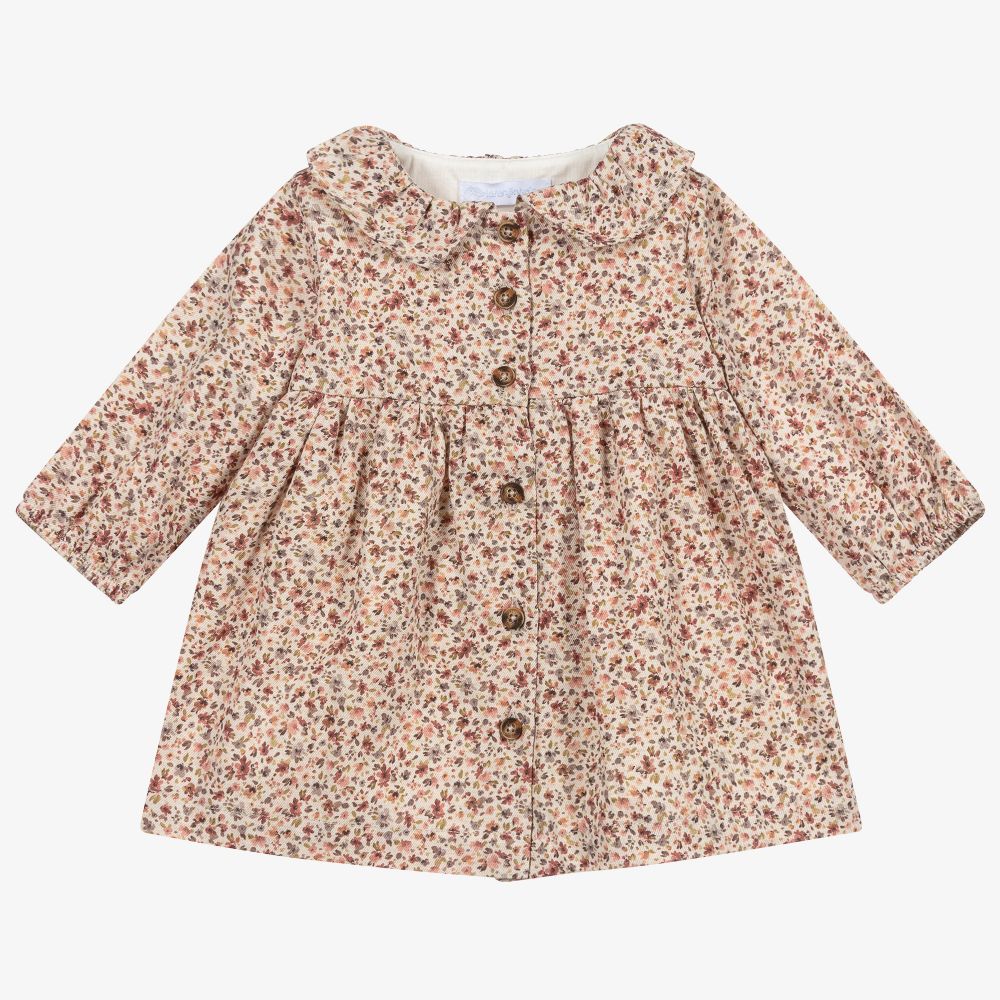 Laranjinha-Beige & Pink Floral Dress | Childrensalon Outlet