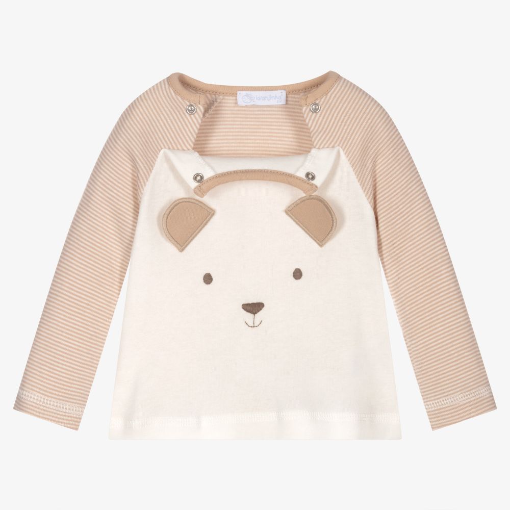 Laranjinha-Beige Teddy Cotton Top | Childrensalon Outlet