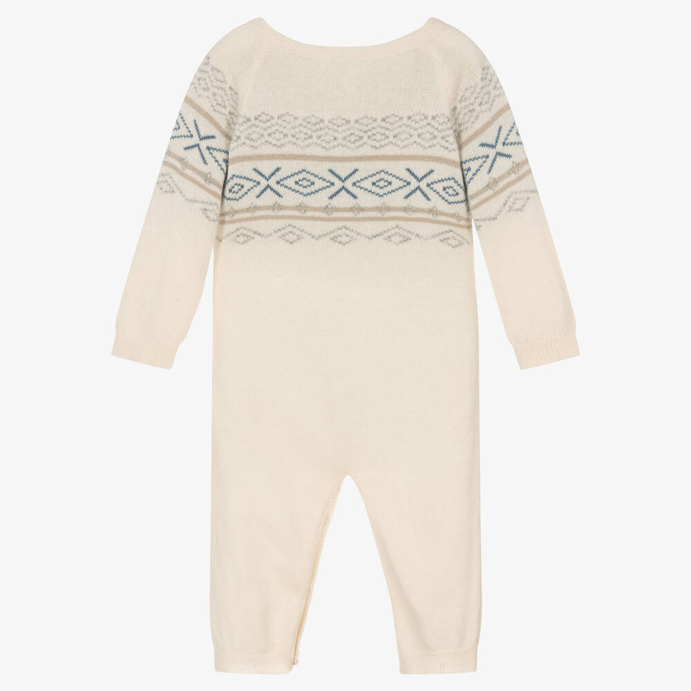 Laranjinha-أوفرول رومبر فيسكوز محبوك لون بيج | Childrensalon Outlet
