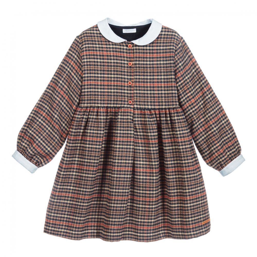 Laranjinha-Blue & Beige Cotton Dress | Childrensalon Outlet