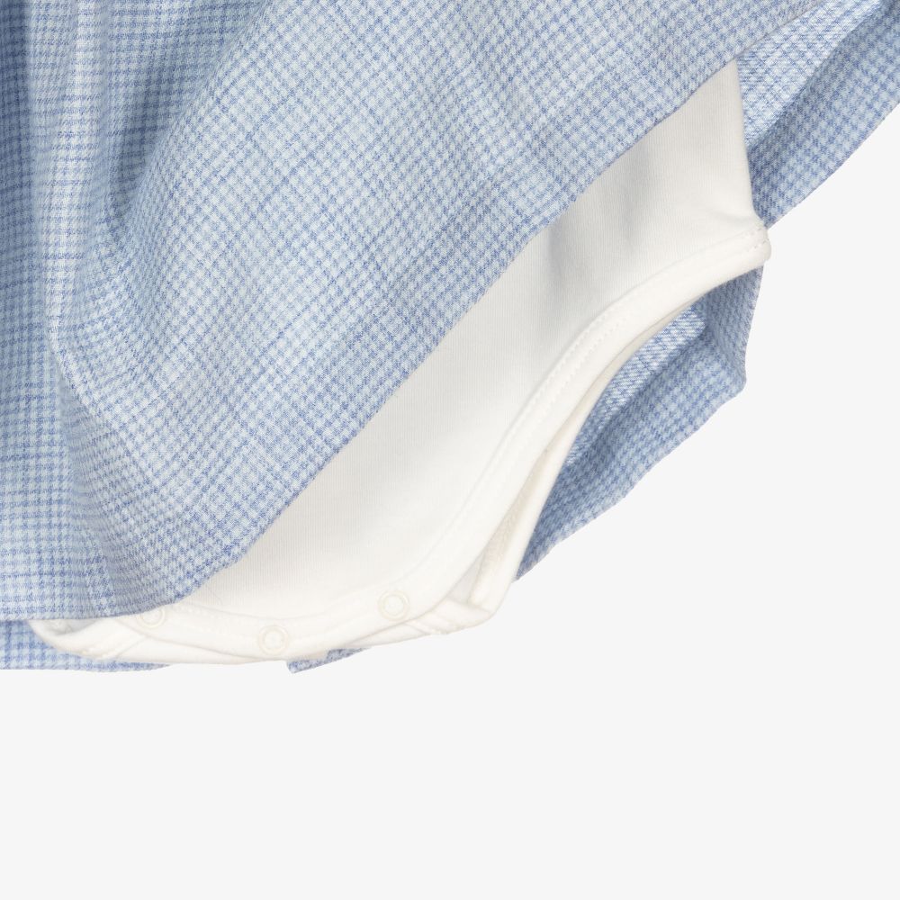 Laranjinha-Blue Check Cotton Baby Dress | Childrensalon Outlet