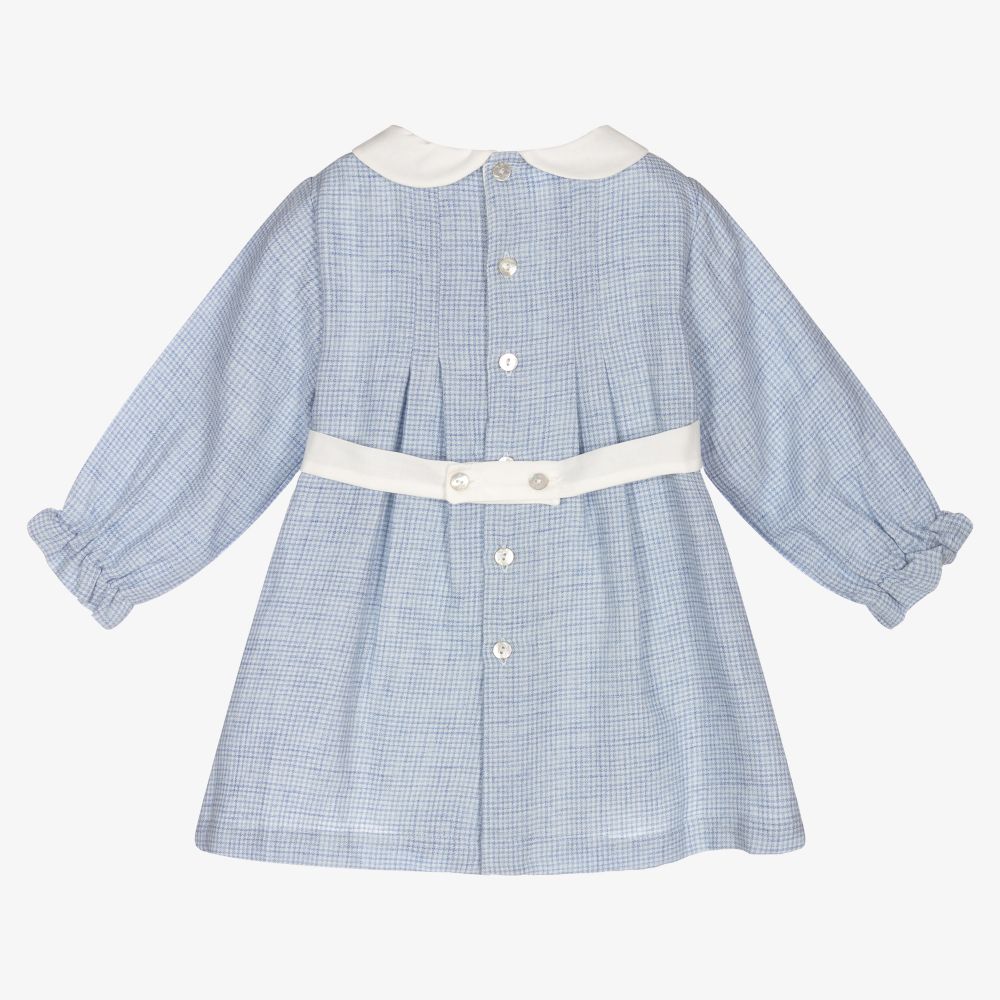 Laranjinha-Blue Check Cotton Baby Dress | Childrensalon Outlet