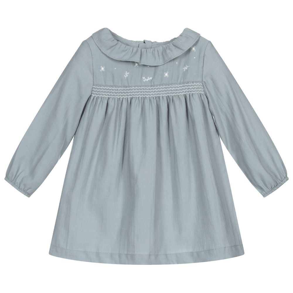 Laranjinha - Robe bleue en coton Bébé | Childrensalon