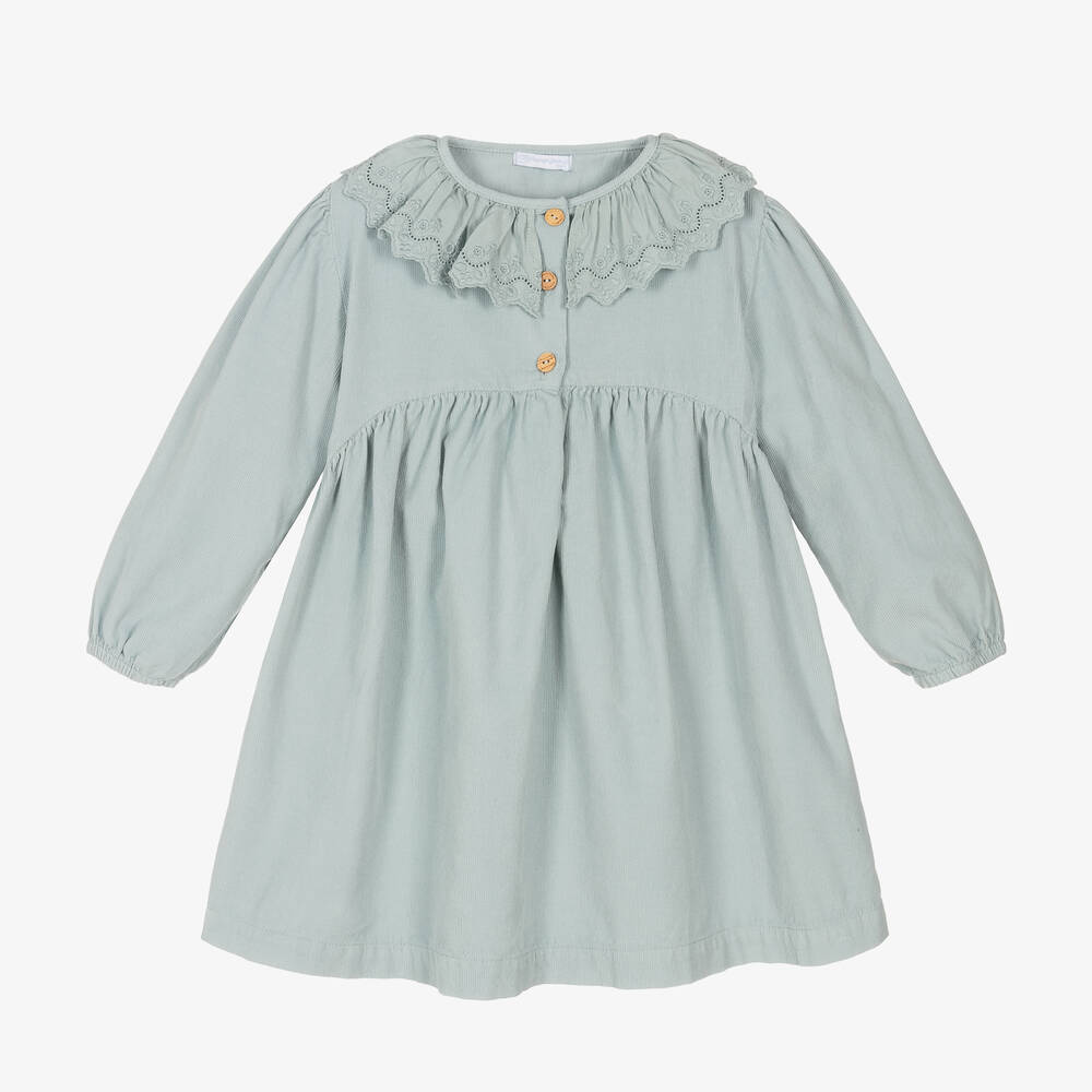 Laranjinha - Blue Cotton Corduroy Dress | Childrensalon