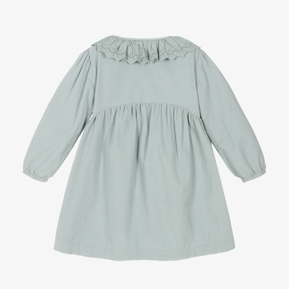 Laranjinha-فستان قطن كوردروي لون أزرق | Childrensalon Outlet