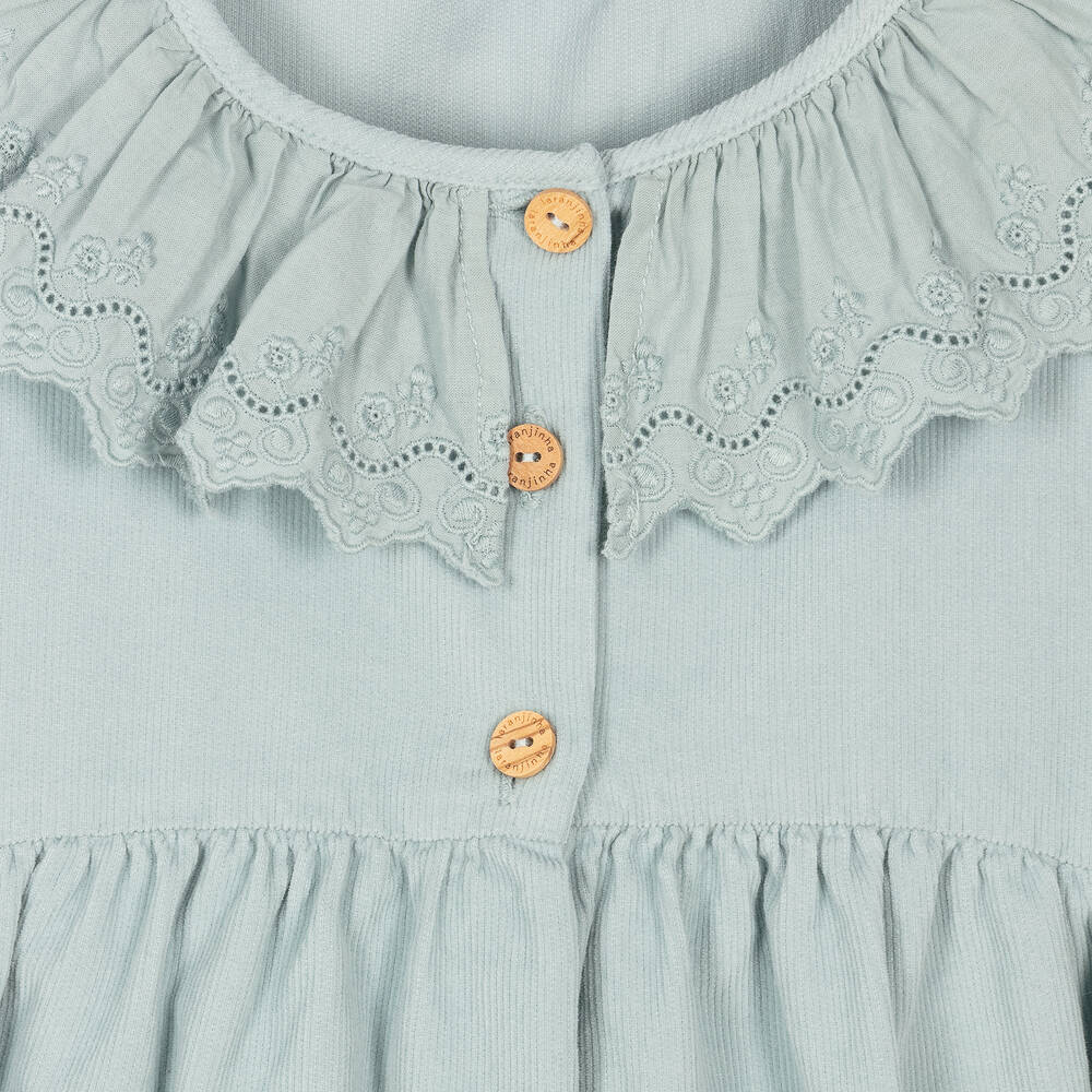 Laranjinha-فستان قطن كوردروي لون أزرق | Childrensalon Outlet