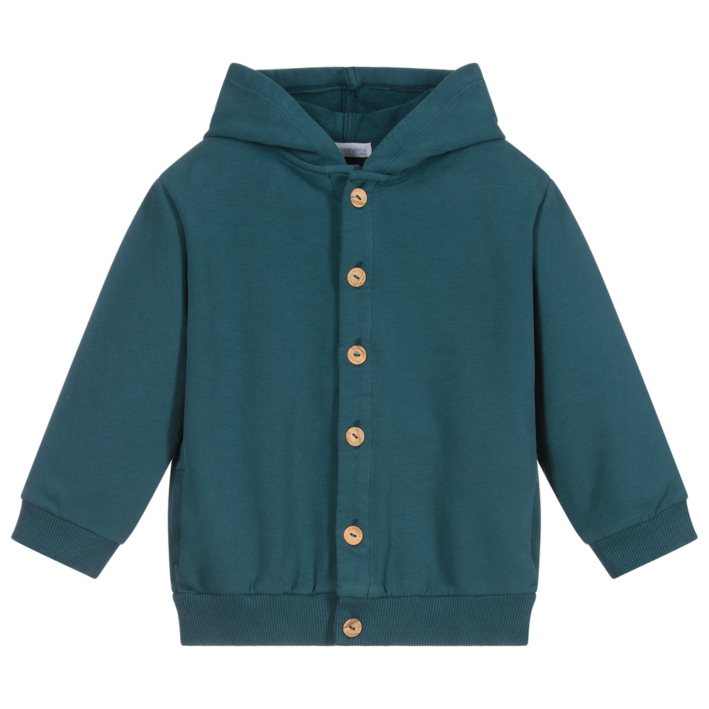 Laranjinha - Blue Cotton Jersey Jacket | Childrensalon