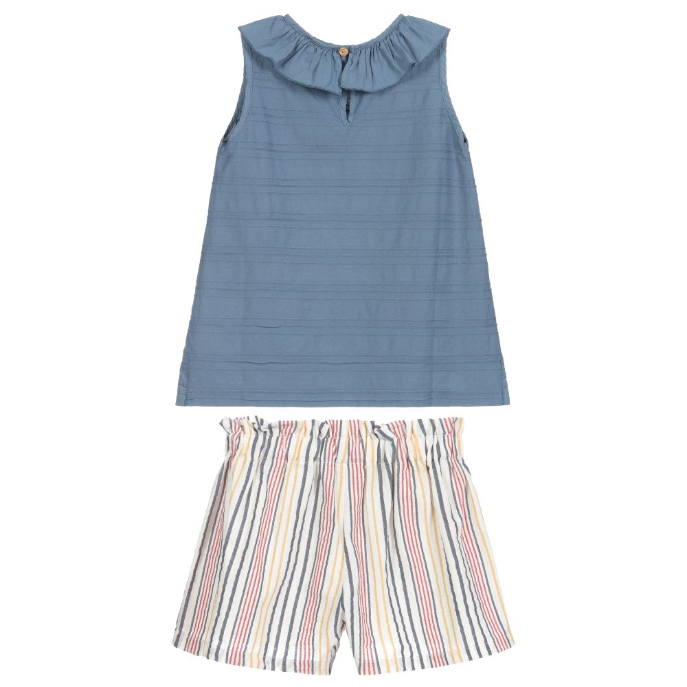 Laranjinha-Синий топ и кремовые шорты | Childrensalon Outlet