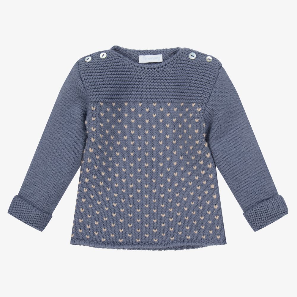 Laranjinha - Blue Knitted Jumper | Childrensalon