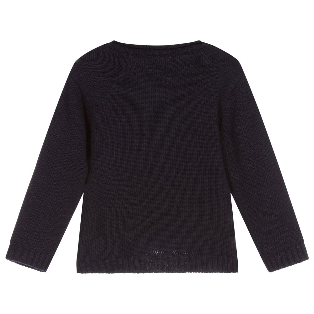 Laranjinha-Синий вязаный кардиган из шерсти | Childrensalon Outlet