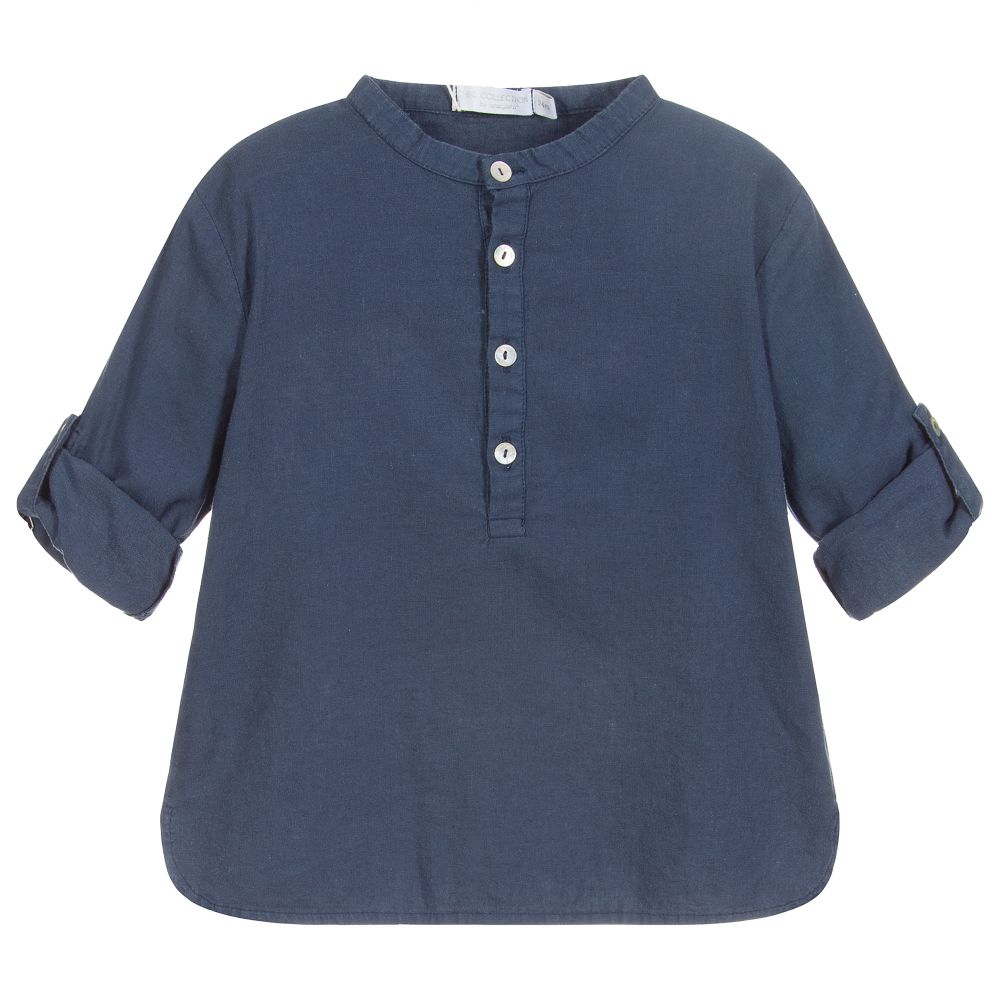 Chic by Laranjinha - Chemise bleue en lin mélangé | Childrensalon