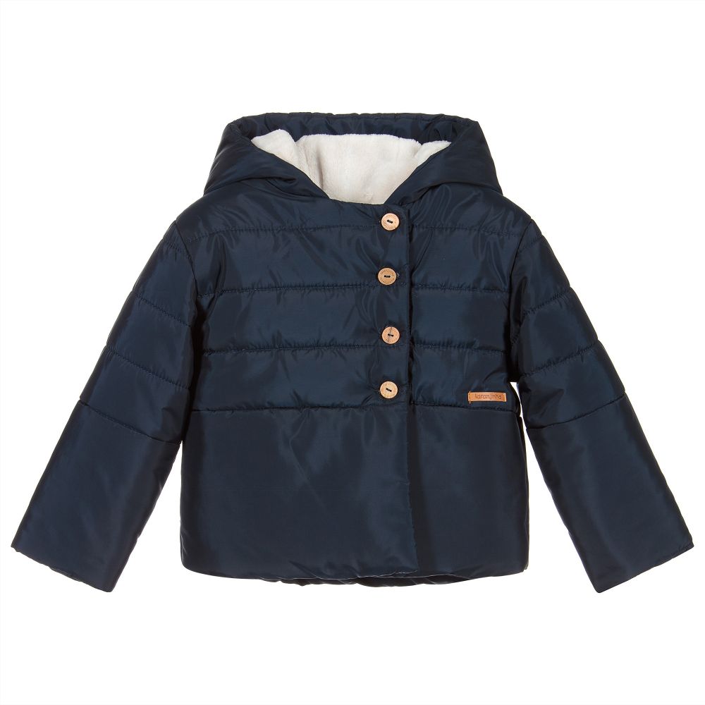 Laranjinha - Blue Padded Baby Jacket | Childrensalon