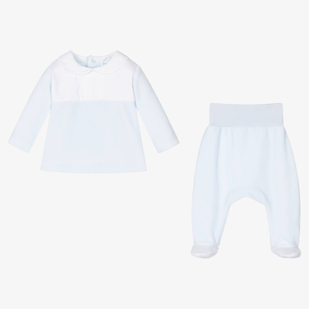 Laranjinha-Голубой топ и штанишки из велюра | Childrensalon Outlet