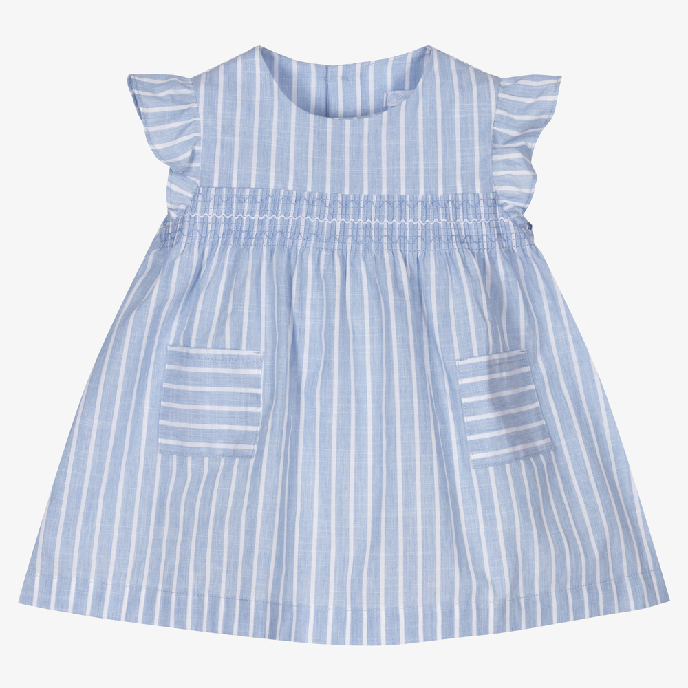Laranjinha-Blue & White Stripe Dress | Childrensalon Outlet