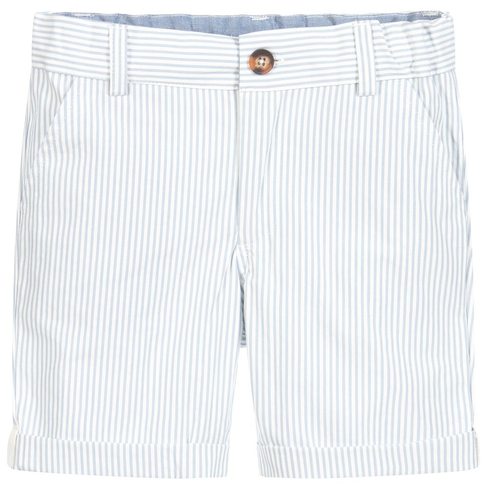 Laranjinha - Gestreifte Shorts in Blau und Weiß | Childrensalon