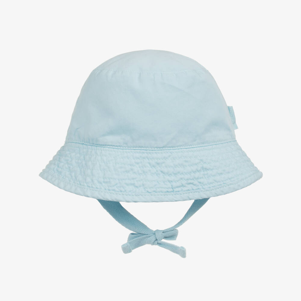 Laranjinha-Boys' Aqua Woven Cotton Hat | Childrensalon Outlet
