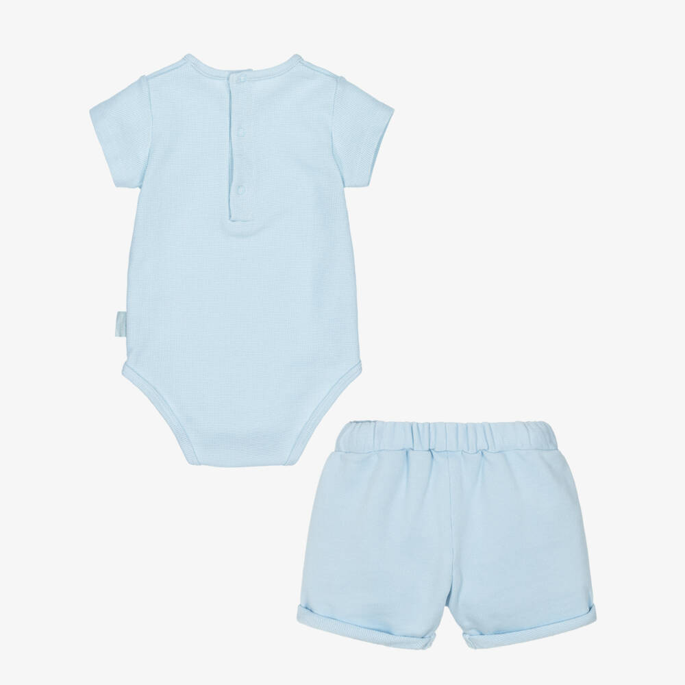 Laranjinha-Boys Azure Cotton Short Ensemble | Childrensalon Outlet
