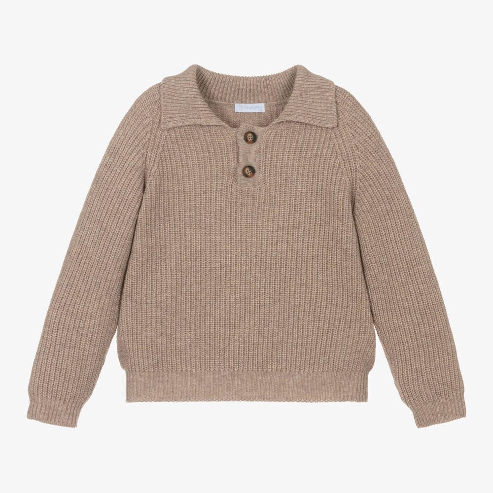 Laranjinha-Бежевый кашемировый свитер для мальчиков | Childrensalon Outlet