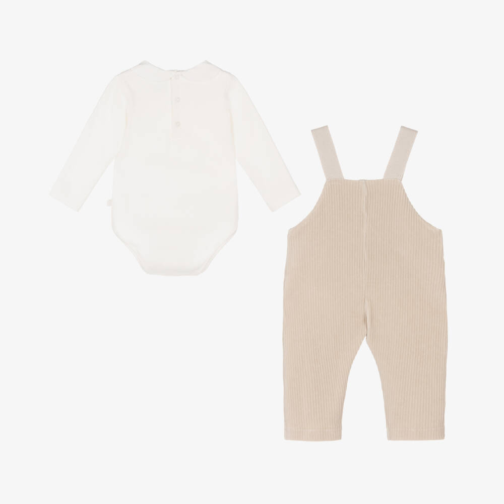 Laranjinha-طقم دانغري أطفال ولادي كوردروي لون بيج | Childrensalon Outlet