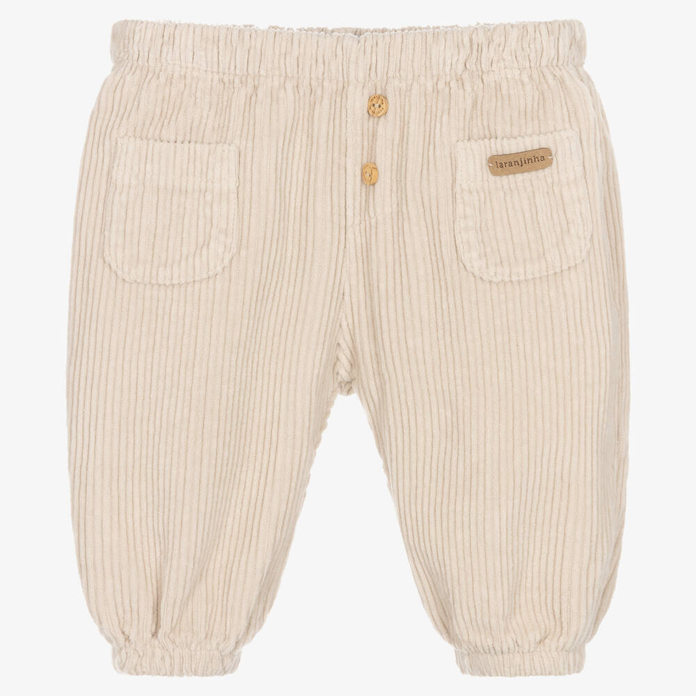 Laranjinha - Pantalon beige en velours côtelé  | Childrensalon