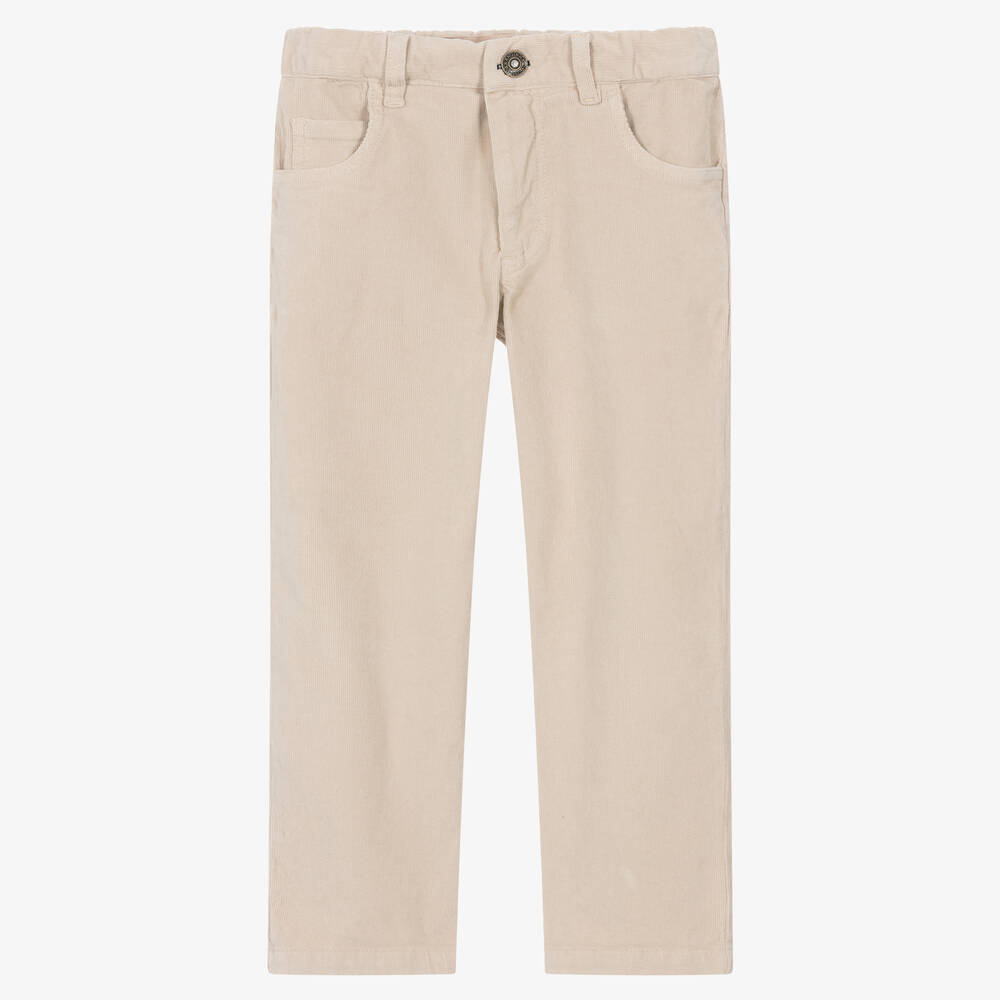 Laranjinha - Pantalon beige côtelé garçon  | Childrensalon
