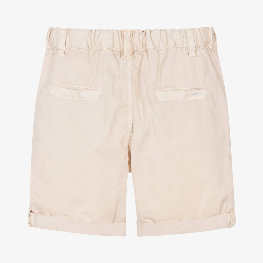 Laranjinha Boys Beige Cotton Chino Shorts