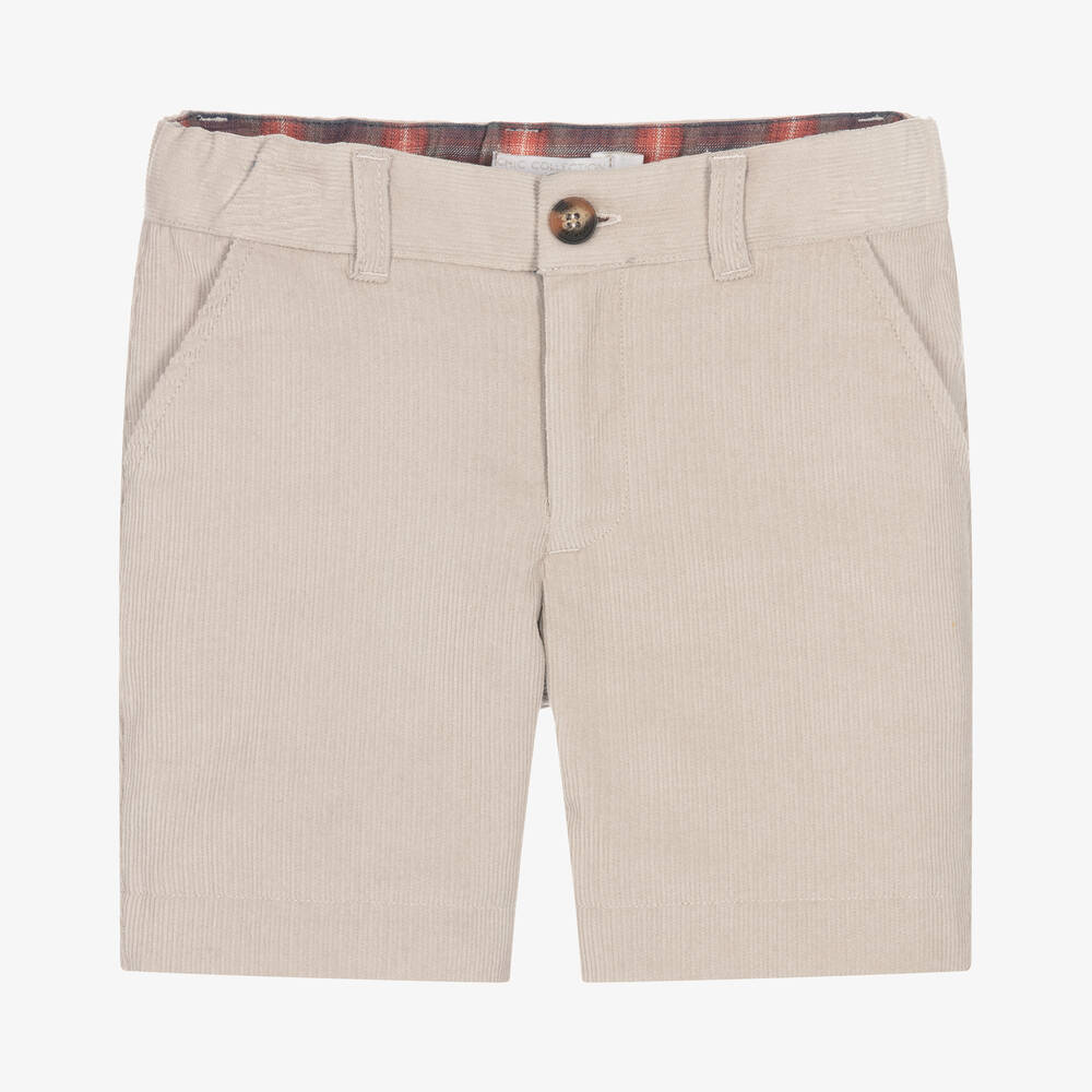 Laranjinha - Short beige en velours de coton | Childrensalon