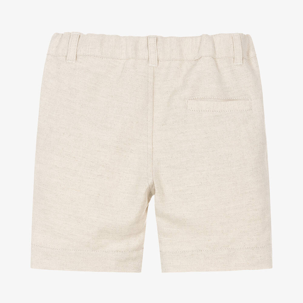 Laranjinha-شورت قطن وكتان لون بيج للأولاد | Childrensalon Outlet
