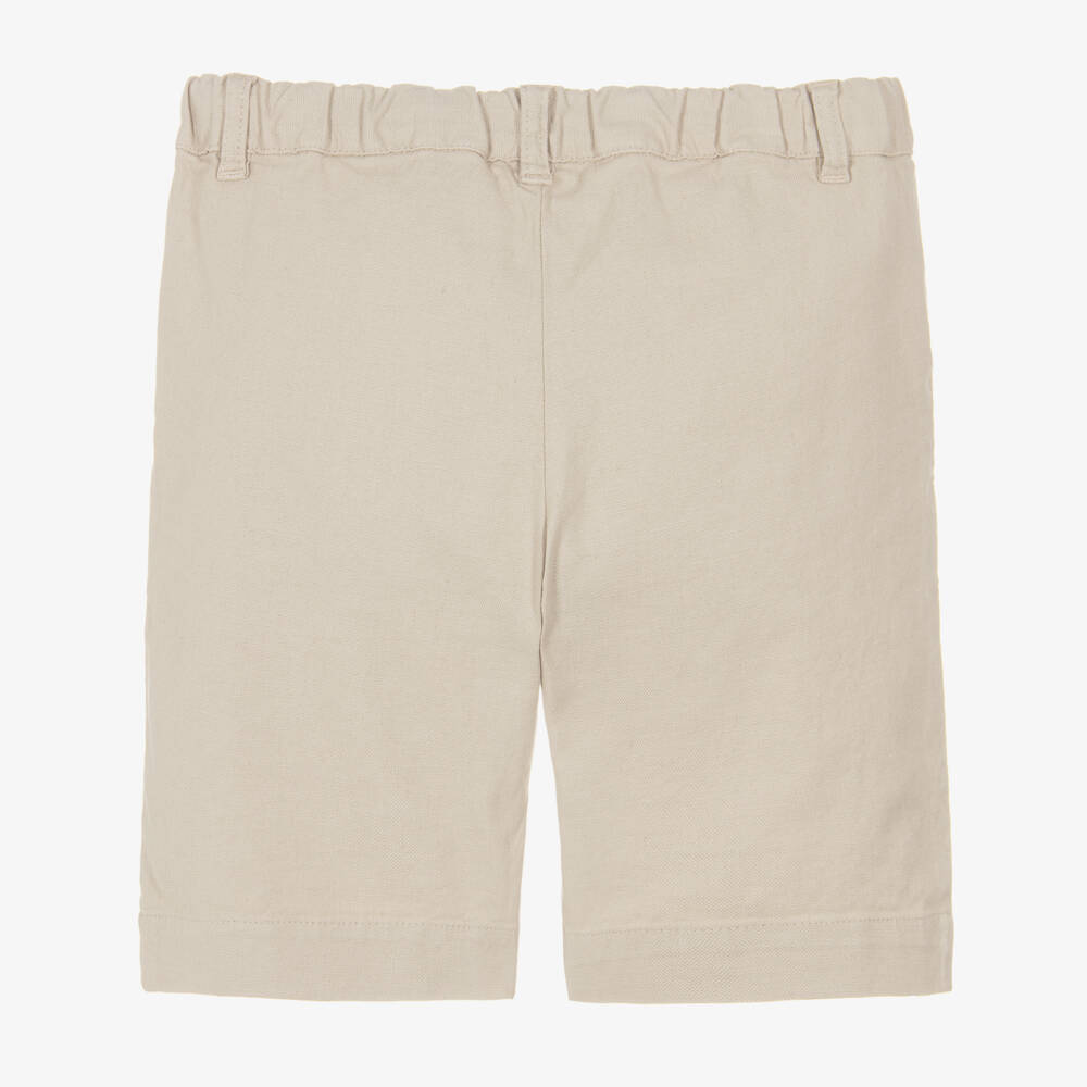 Laranjinha-Boys Beige Cotton & Linen Shorts | Childrensalon Outlet