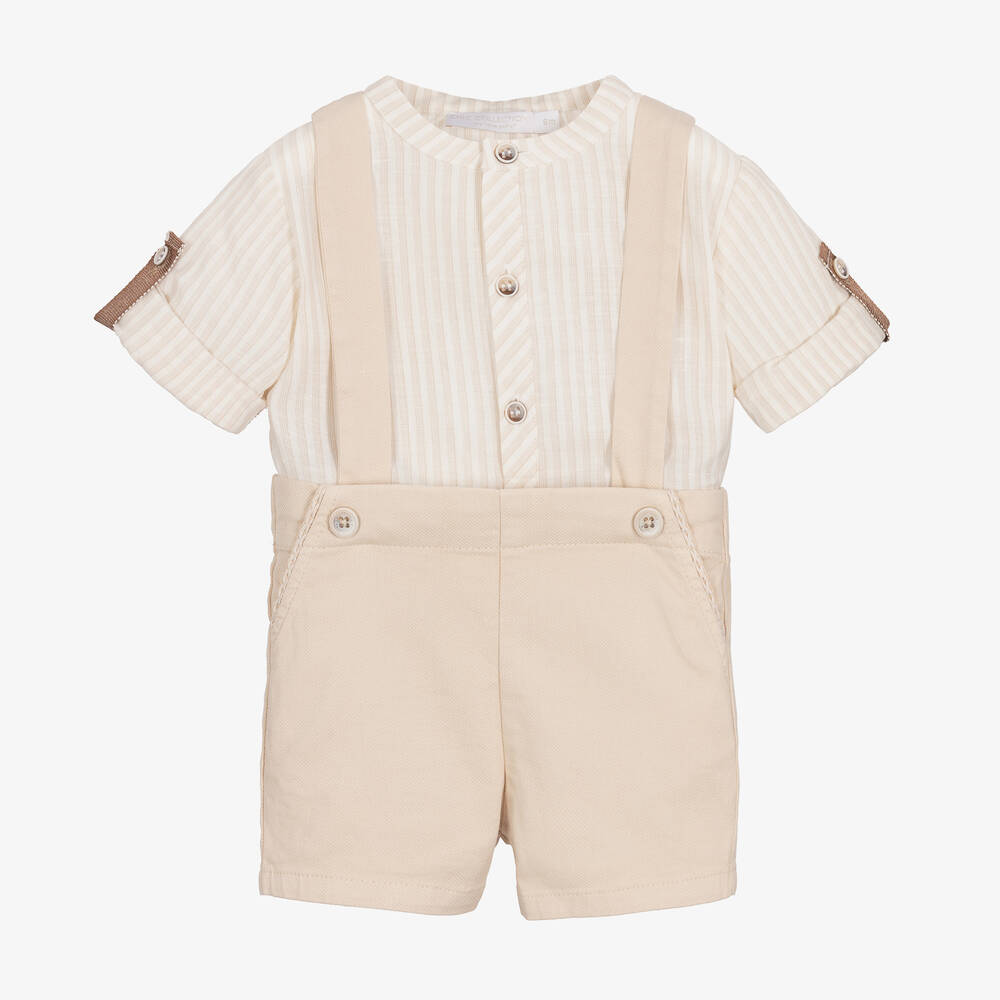 Laranjinha - Рубашка и бежевые шорты из хлопка | Childrensalon