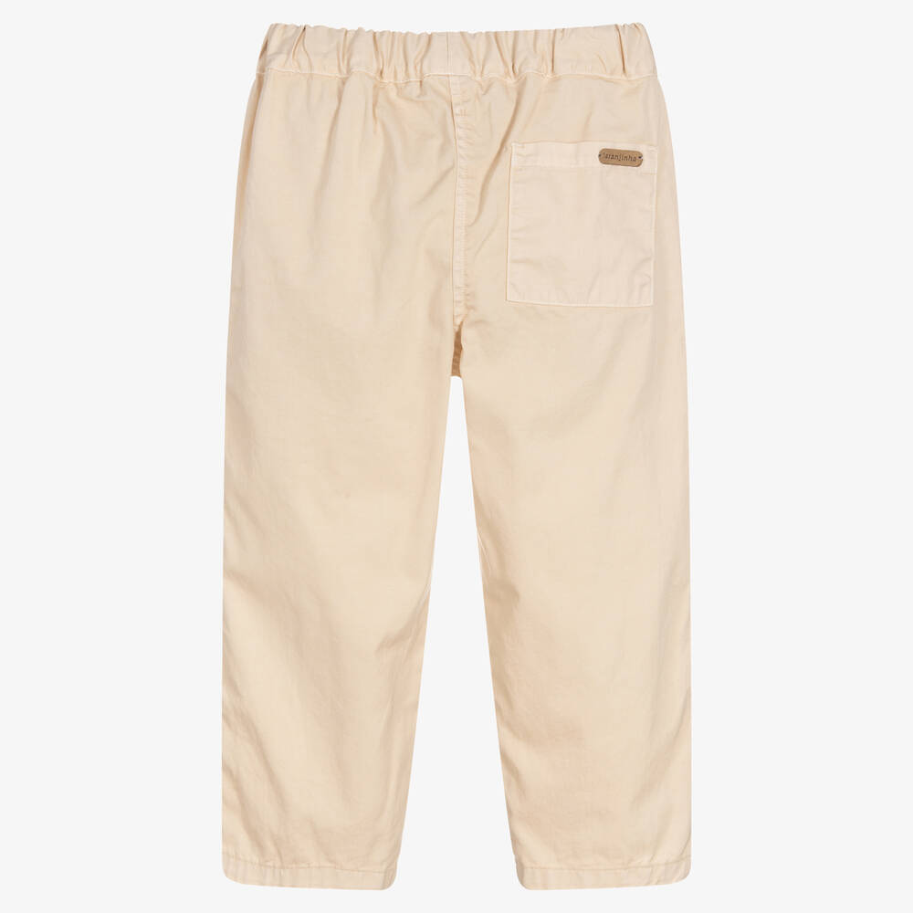 Laranjinha-Бежевые хлопковые брюки | Childrensalon Outlet