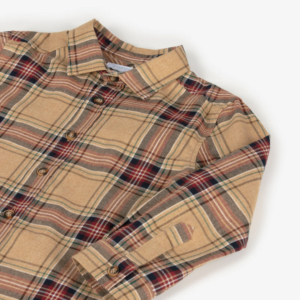 Laranjinha-Boys Blue Check Shorts Ensemble | Childrensalon Outlet