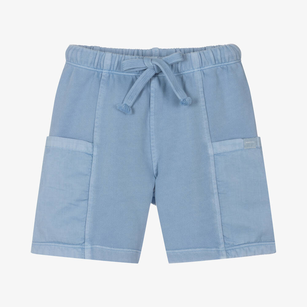 Laranjinha - Boys Blue Cotton Jersey Shorts | Childrensalon