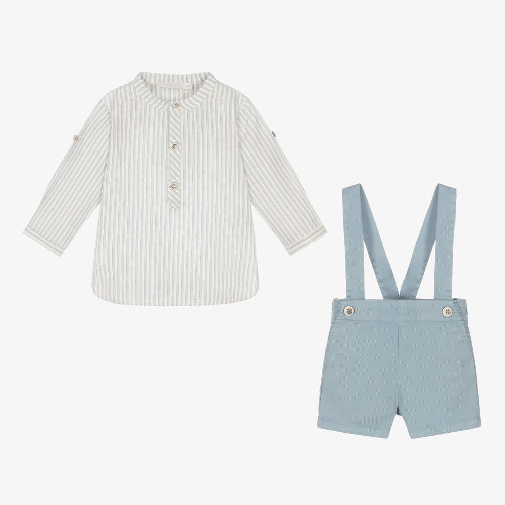 Laranjinha-Рубашка в полоску и голубые шорты из хлопка | Childrensalon Outlet