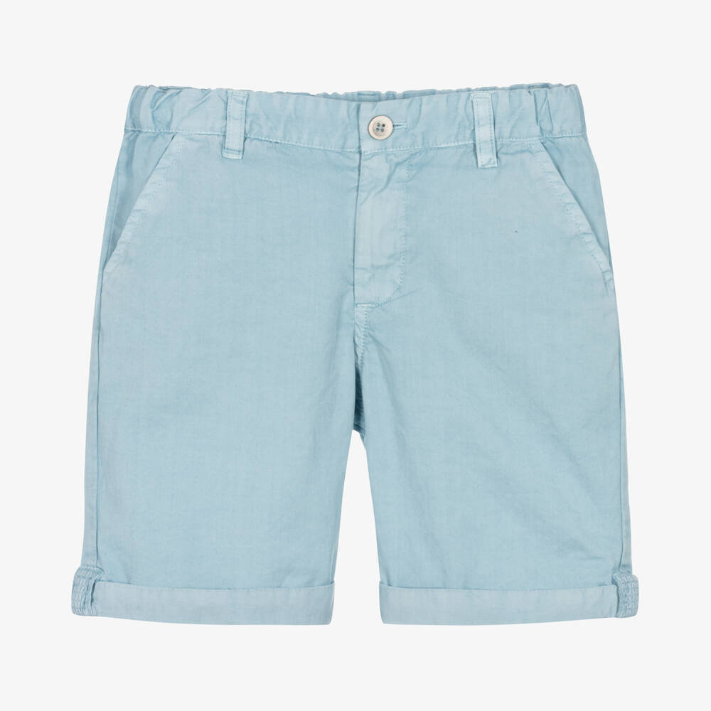 Laranjinha - Boys Blue Cotton Shorts | Childrensalon