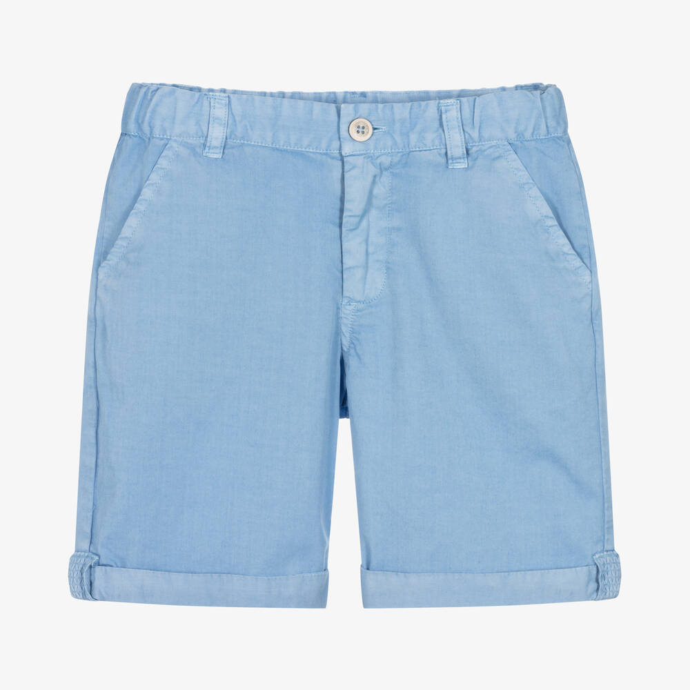 Laranjinha - Boys Blue Cotton Shorts | Childrensalon