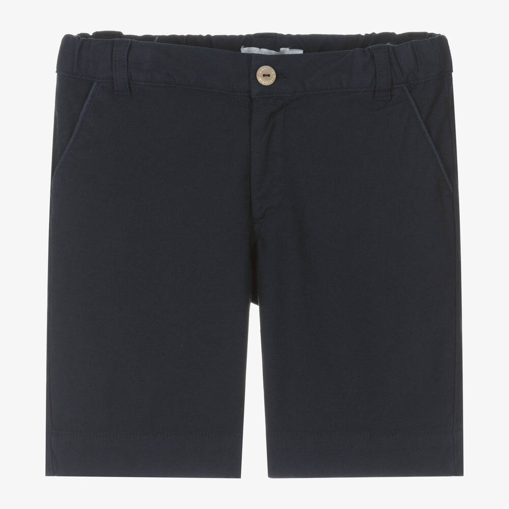Laranjinha-Boys Blue Cotton Shorts | Childrensalon Outlet