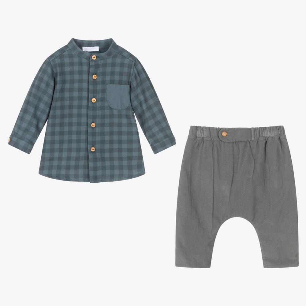 Laranjinha-Голубая рубашка и серые брюки для мальчиков | Childrensalon Outlet