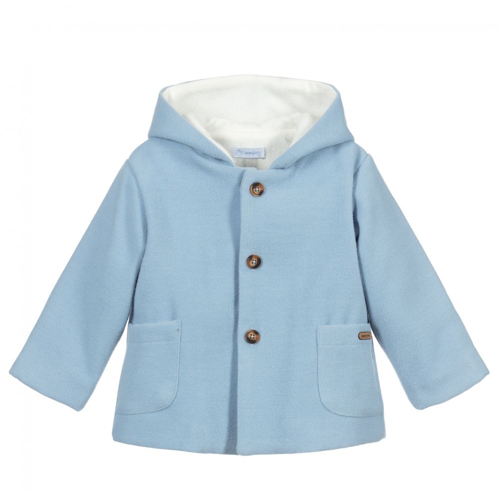 Laranjinha - Boys Blue Hooded Coat | Childrensalon