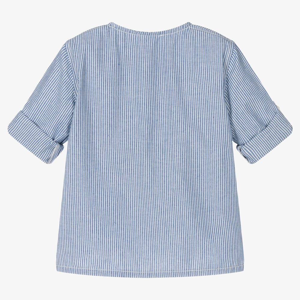 Laranjinha-Хлопковая полурубашка в голубую полоску | Childrensalon Outlet