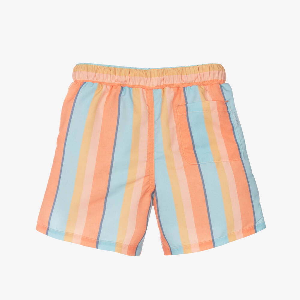 Laranjinha-Boys Blue & Orange Stripe Swim Shorts | Childrensalon Outlet